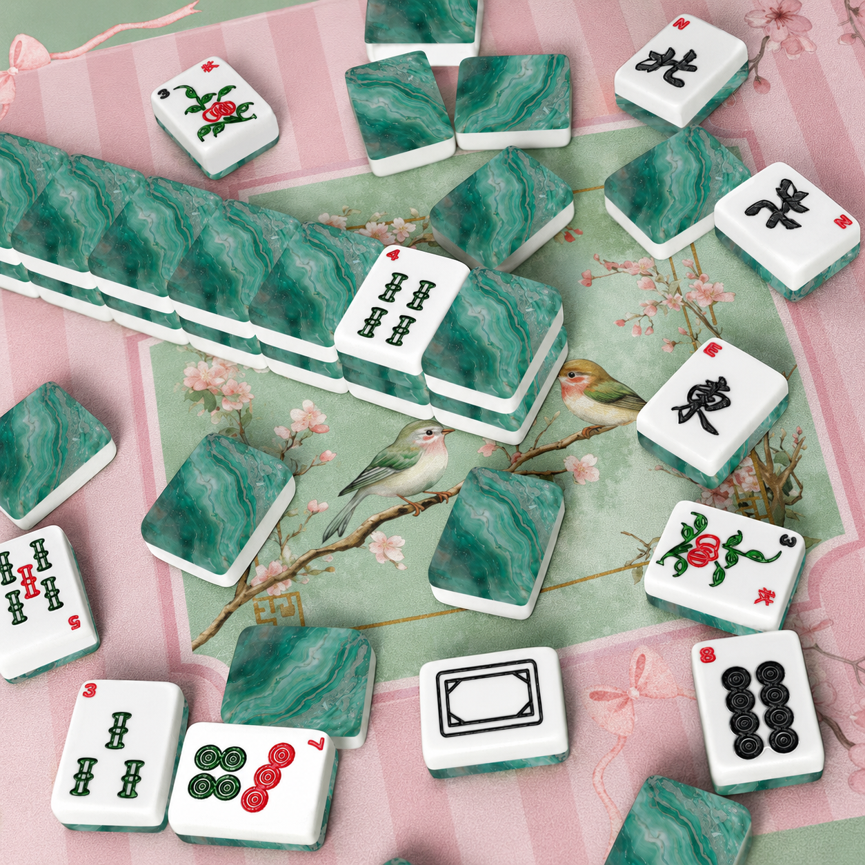 Lucky Tile Mahjong racks with tiles